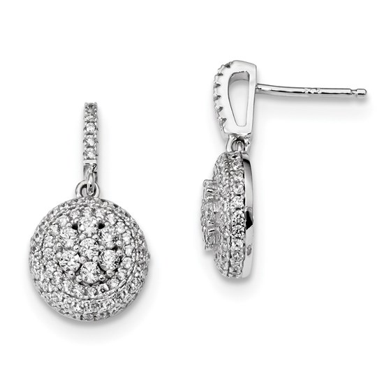 Sterling Silver Zirconia Brilliant Embers Dangle Post Earrings Sterling Silver Zirconia Brilliant Embers Dangle Post Earrings